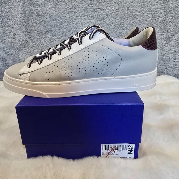 P448 Jack Perforated Sneaker Size 41 or US 10.5 Grey, Lilac Women's NEW NIB - Picture 2 of 12